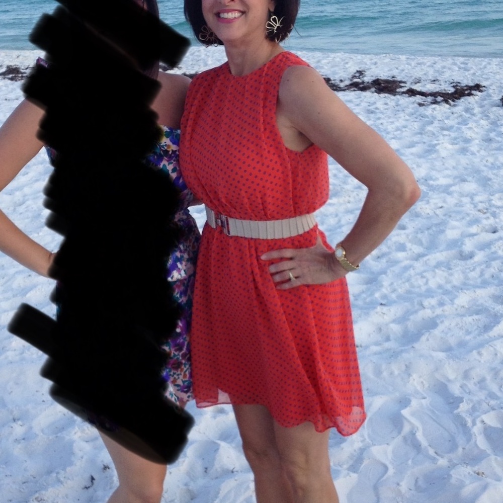 Orange polka dot dress